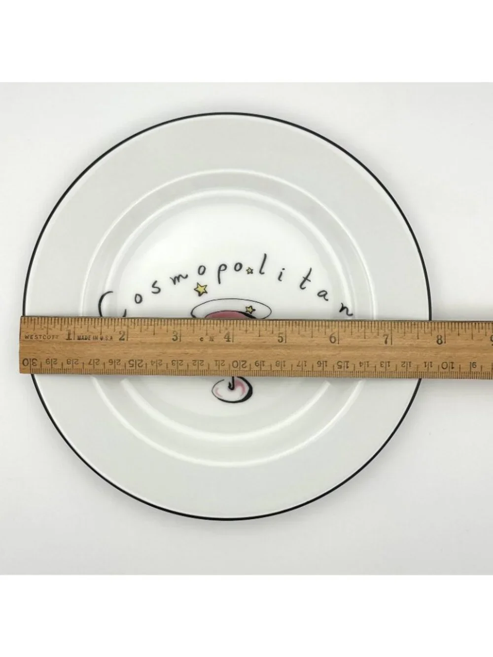 Pottery Barn Cosmopolitan Martini Plate Cocktails Drinks Side Appetizer Desert